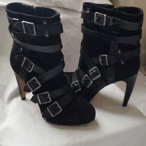 Sam Edelman strappy black booties